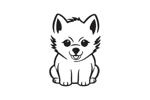 Adorable Dog Embroidery Design